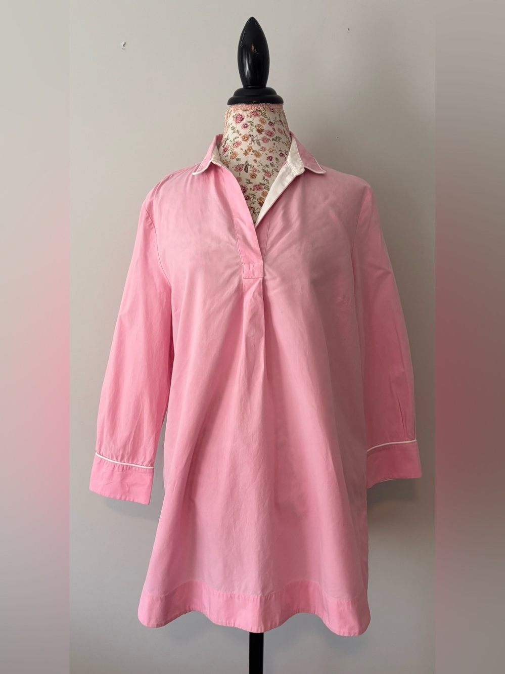 Piazza Sempione Pink Collared Tunic Blouse — Made in Italy — Size 12/XL